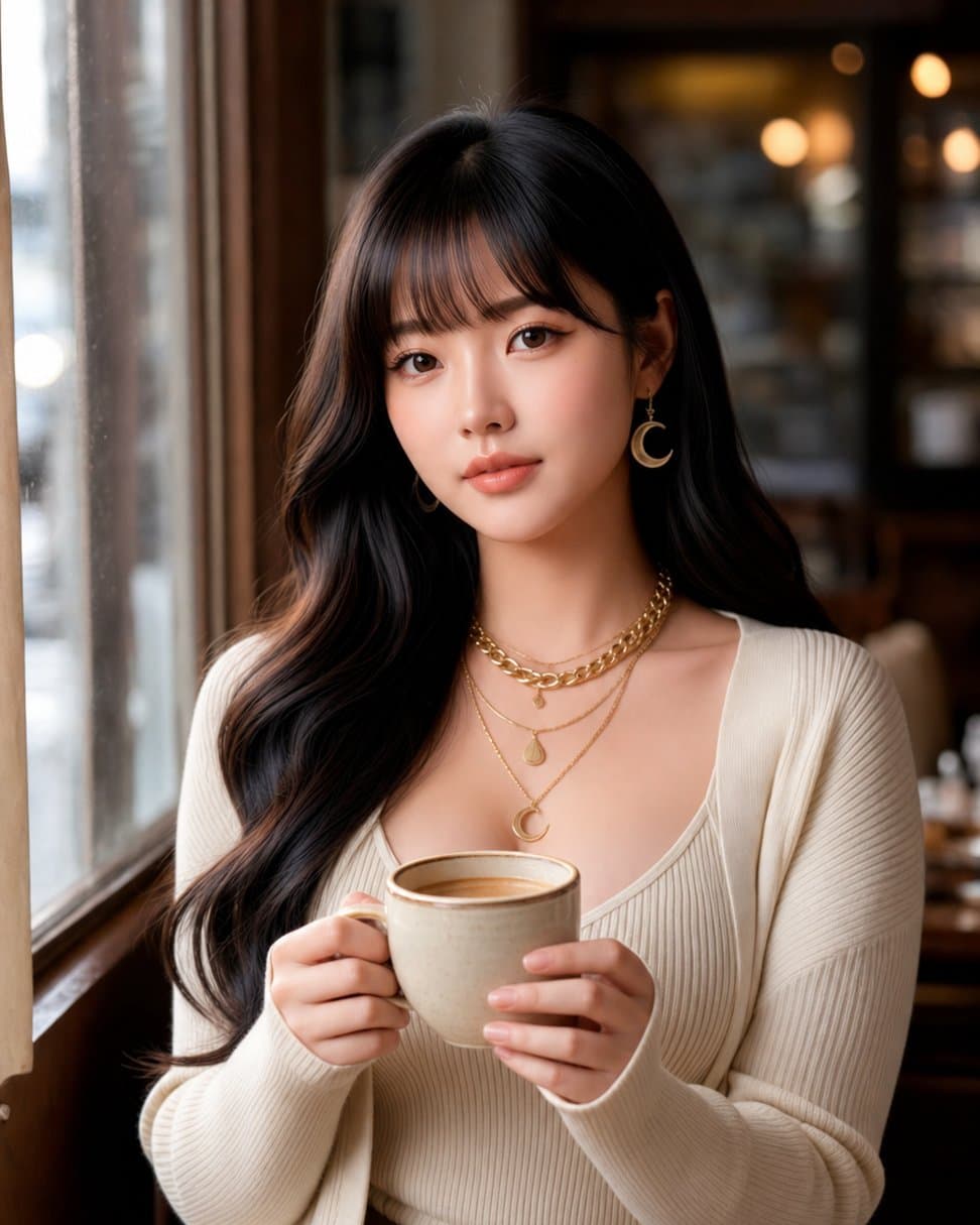 유나 — 카페 창가